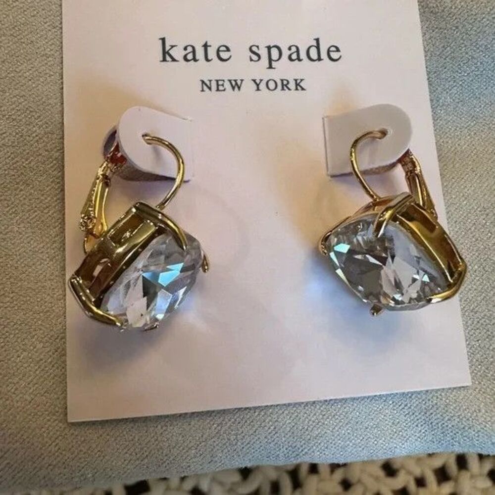 Kate Spade New York Earrings Small Square Leverback Earrings Gold Tone - Picture 3 of 3
